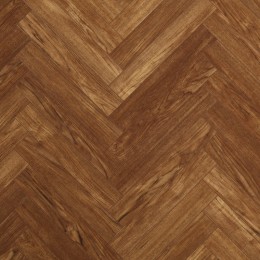 Suelo laminado Berry Alloc Chateau+ en color Teak Brown con acabado efecto madera.