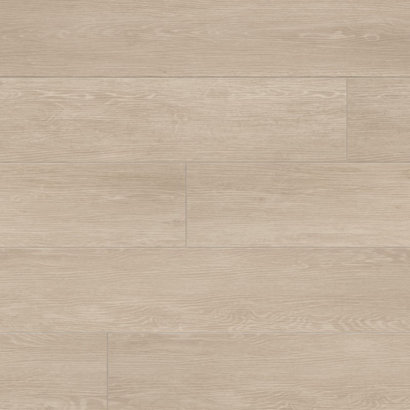 Suelo vinílico efecto madera Niker Oak instalado en salón moderno y luminoso.