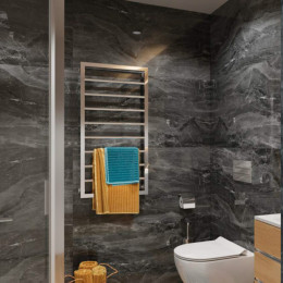 Dark Stone: panel SPC brillante en tono oscuro para interiores elegantes.