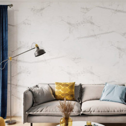 Calacatta Snow: panel decorativo SPC blanco mate con vetas elegantes.