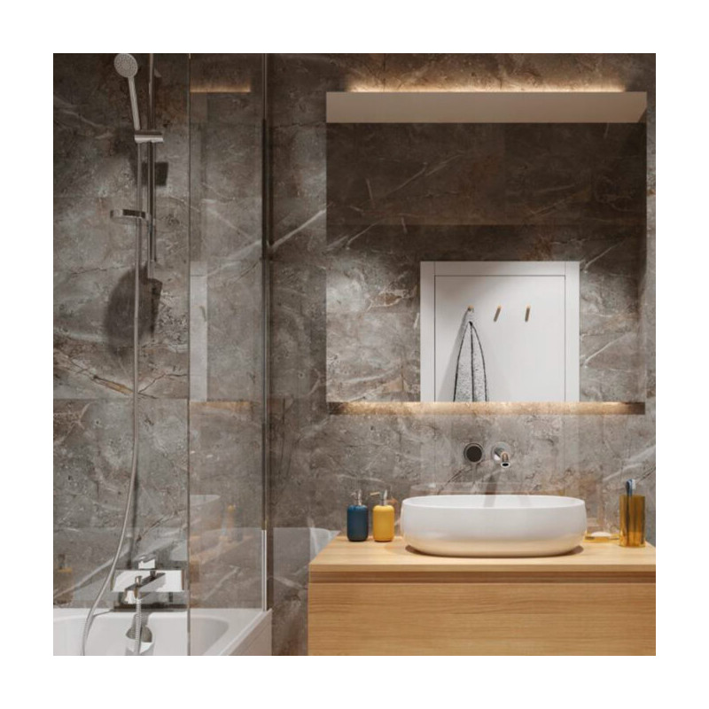 Panel SPC efecto mármol para espacios elegantes y modernos.