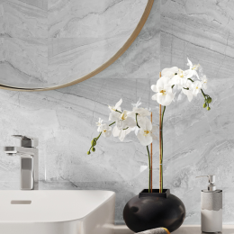 Panel SPC Concrete Dust en gris claro, ideal para interiores contemporáneos con estilo industrial.