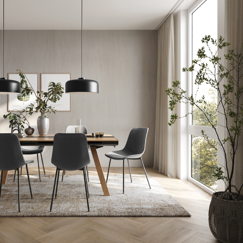 Panel SPC decorativo Mineral Light Grey, forro de pared en gris claro para un estilo moderno y luminoso.