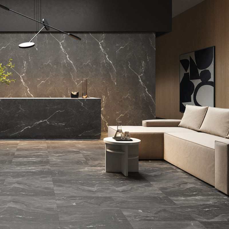 Ashen Stone, panel SPC para forrado de paredes con diseño natural y sofisticado.